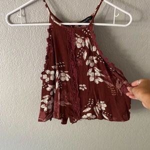 Kendall & Kylie red floral tank top